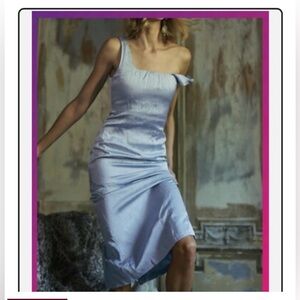 Zara Satin Dress in Light Blue L